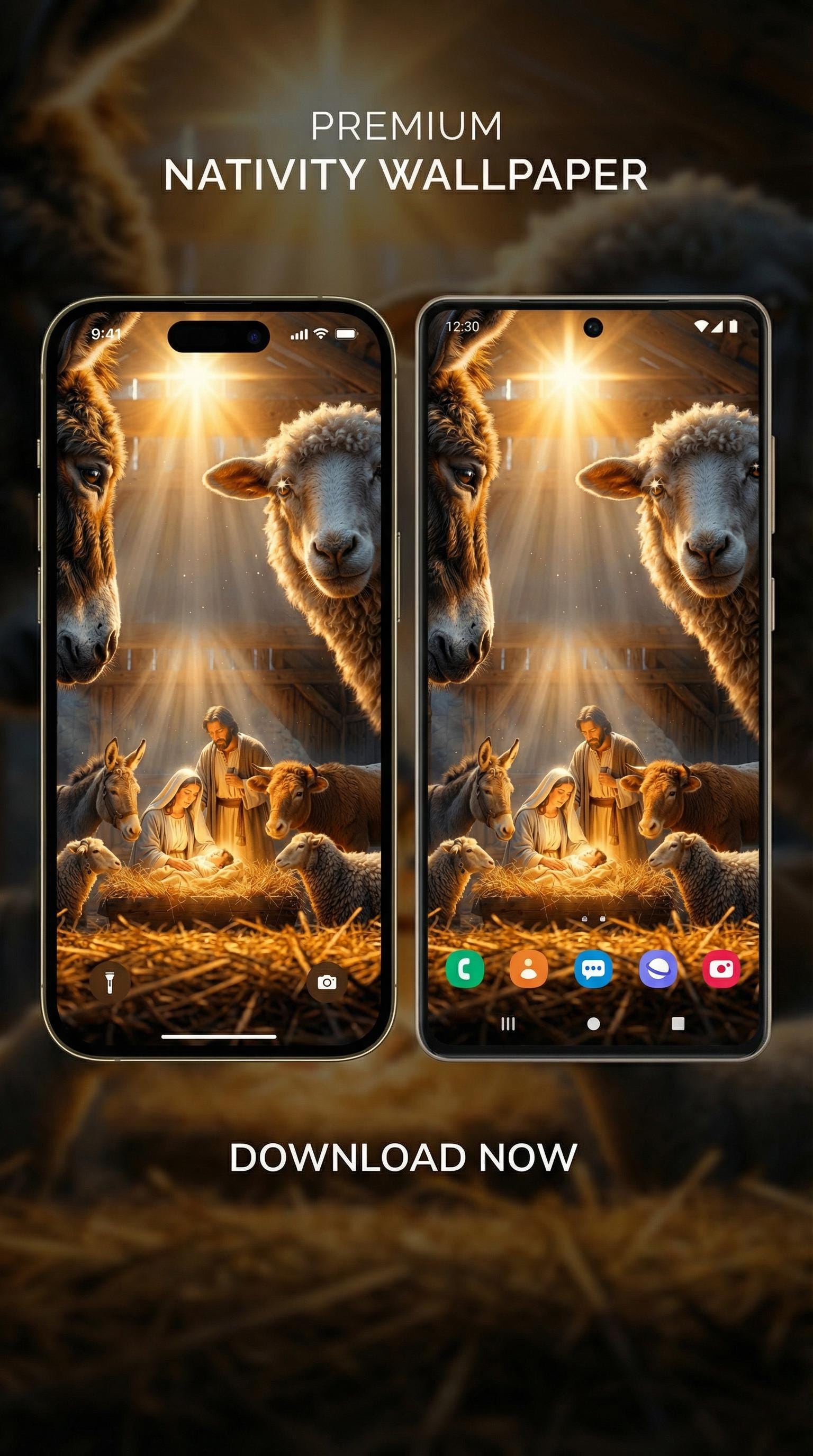 4K Nativity Live Wallpaper • Cinematic Christmas Phone Background (iOS & Android)