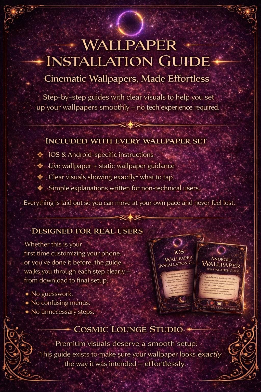 Dragon Rider App Icons and Live Wallpaper: Violet Fantasy Theme (iOS and Android Digital Download