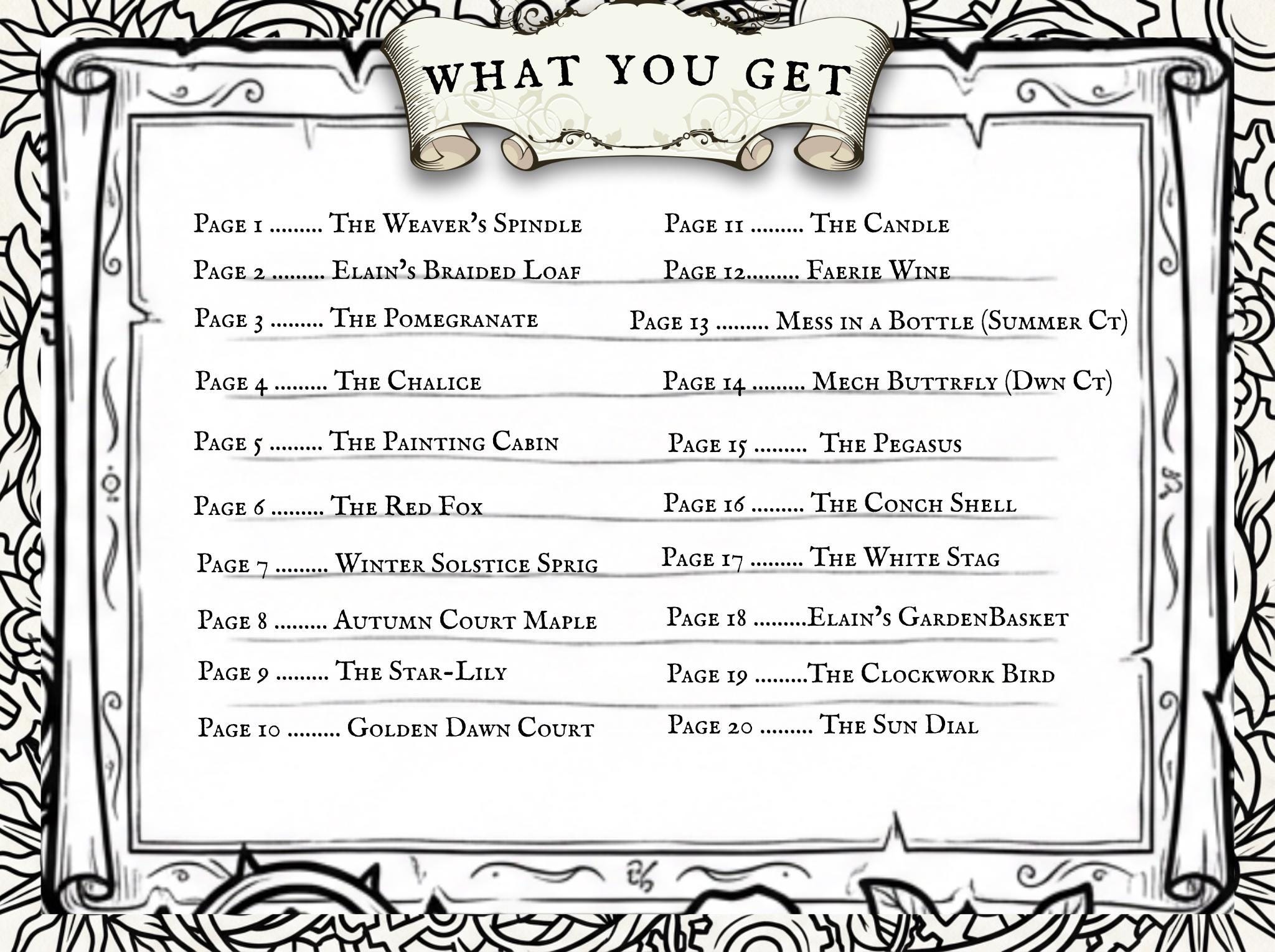 Hand-Drawn - Solar & Seasonal Courts: Cottagecore and Steampunk Art (PDF) ACOTAR Inspired Coloring Book Vol 3