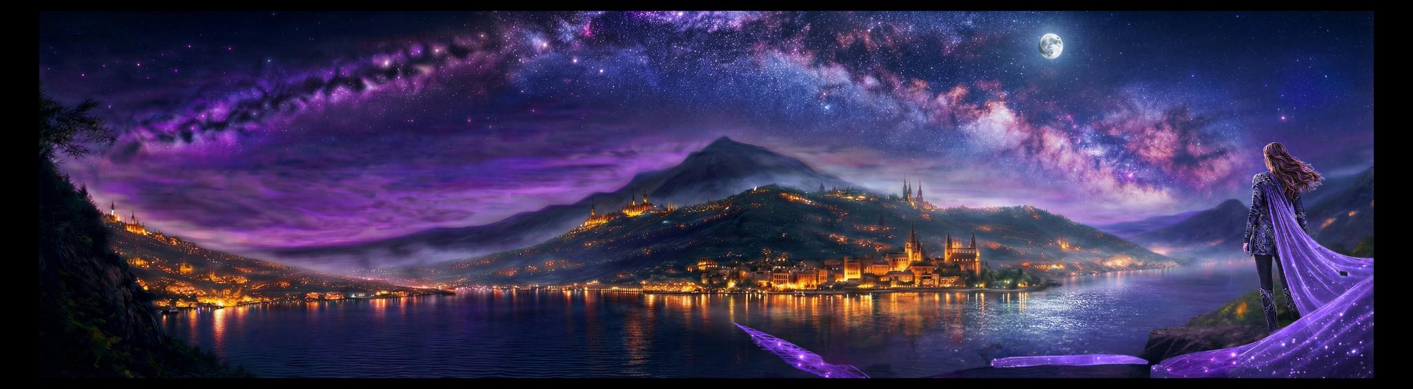 Velaris Desktop Wallpaper 4K: Night Court, Ultrawide Dual Monitor (Digital Download)