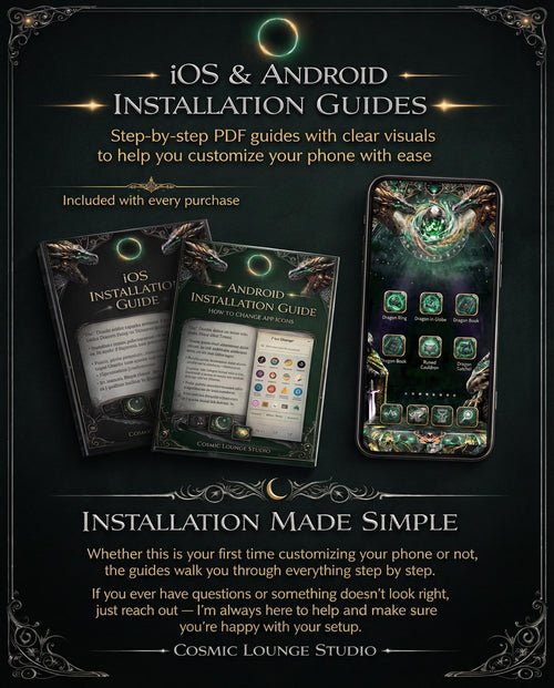 130 Liquid Glass Fantasy App Icons: Machete Color Dragon Rider and Spring Court Theme