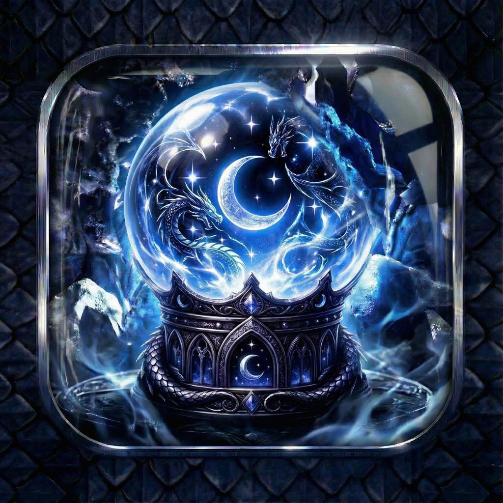 130 Liquid Glass Onyx Fantasy App Icons: Shadow Black Dragon Rider and College of Dragons Theme