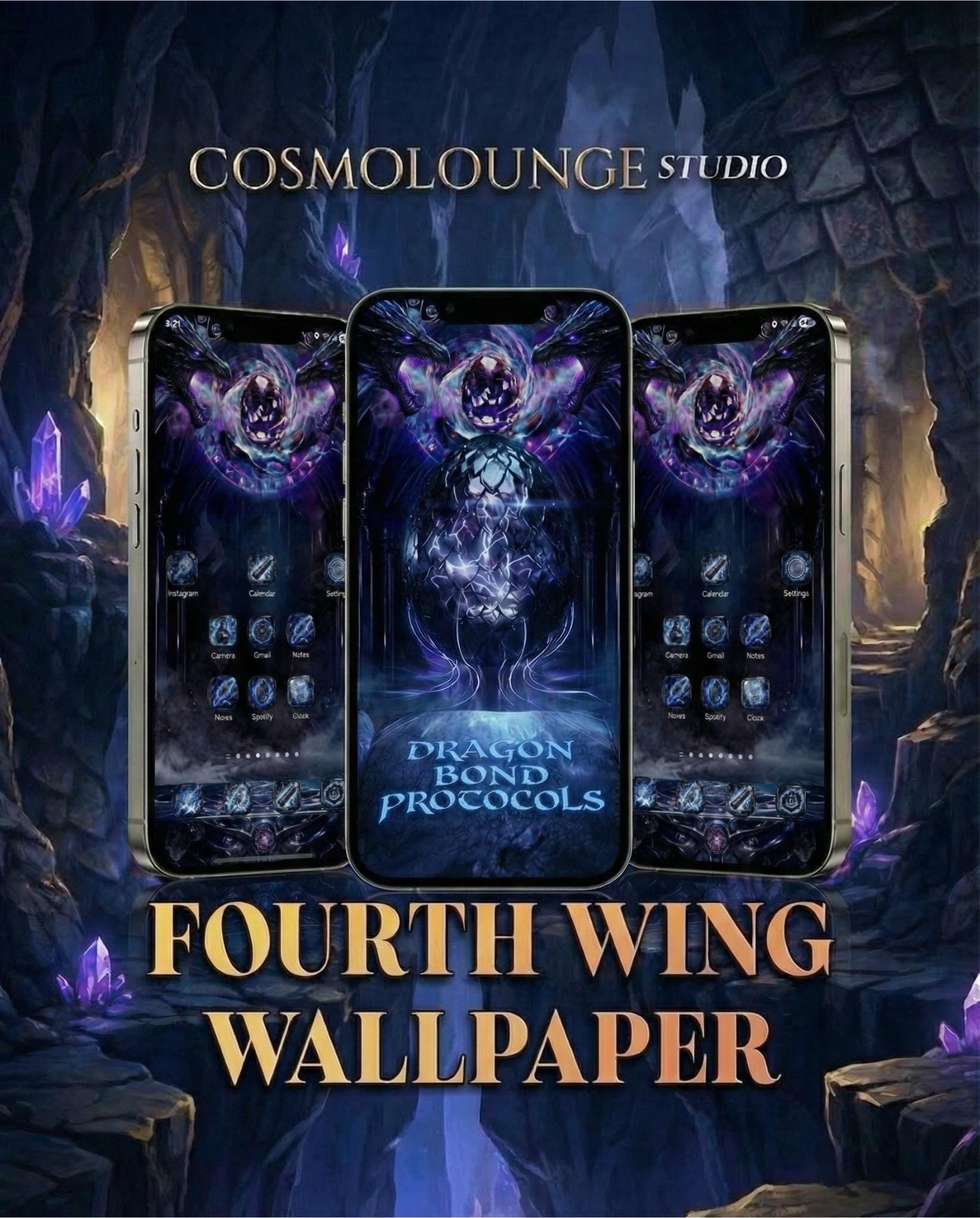 Onyx Storm Dragon Rider Live Wallpaper: Basgiath Theme (iOS & Android)