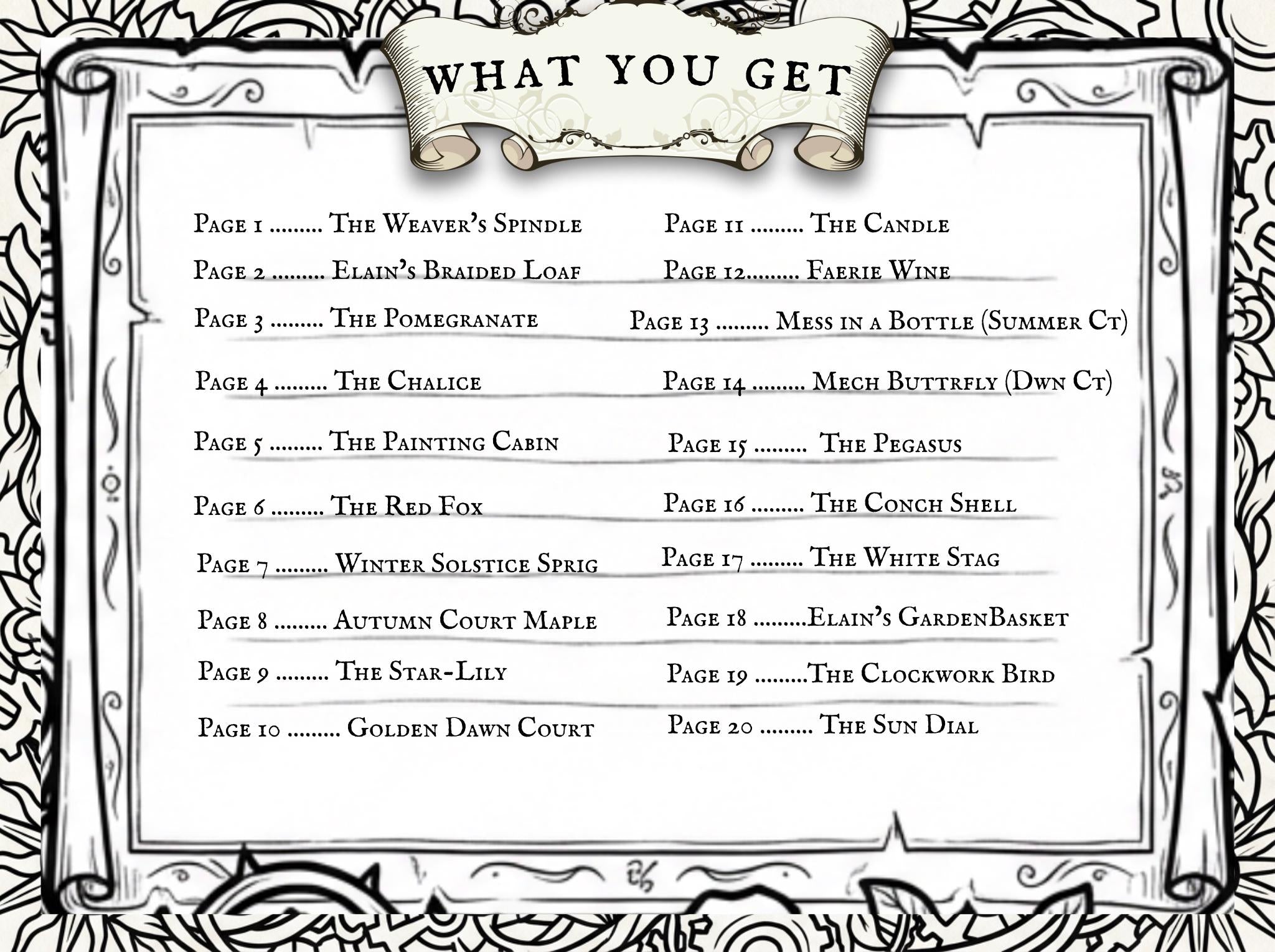 60 Hand-Drawn Designs: Night Court, Dread Trove & Seasonal Courts (PDF) ACOTAR Inspired Coloring Book Bundle