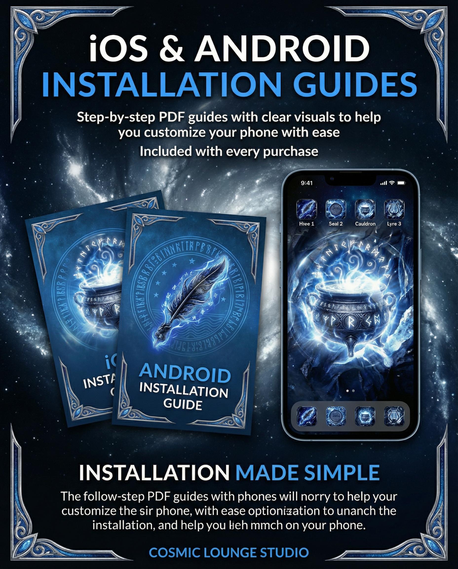 Onyx Dragon Rider App Icons and Live Wallpaper: Violet Fantasy Theme (iOS and Android Digital Download)