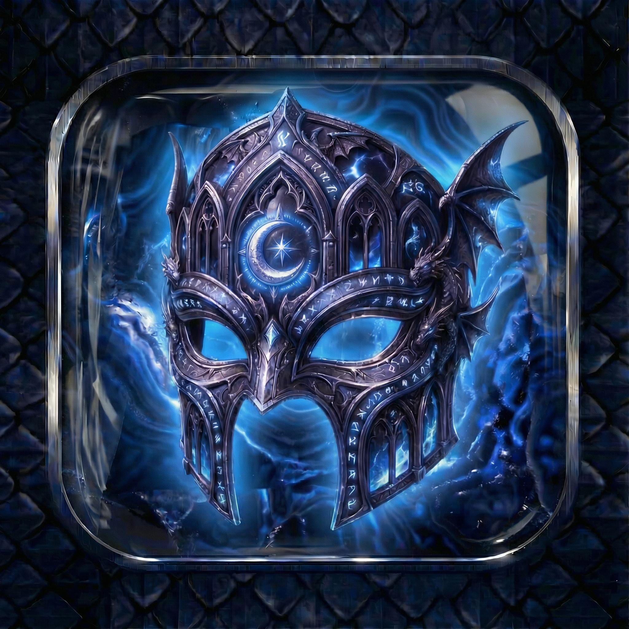 130 Liquid Glass Onyx Fantasy App Icons: Shadow Black Dragon Rider and College of Dragons Theme