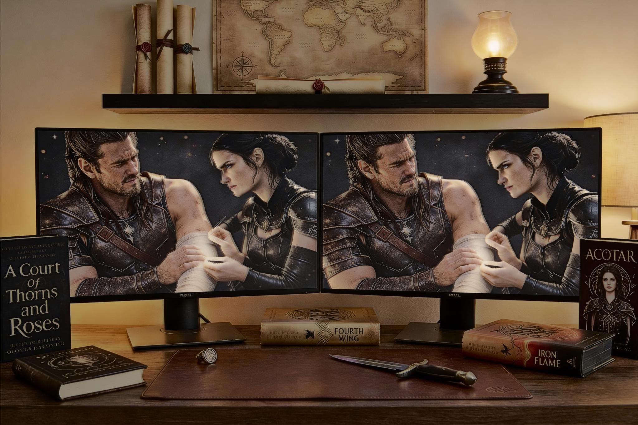 Nesta Cassian ACOTAR Wallpaper – Dual Screen Dark Romance (16:9, 21∶9) (Digital Download)