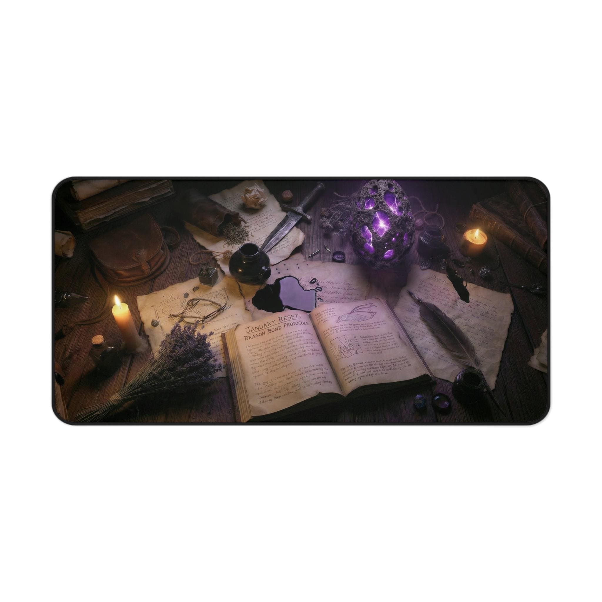 Mystic Ritual Workspace Desk Mat: Academia Spellbook Mouse Pad