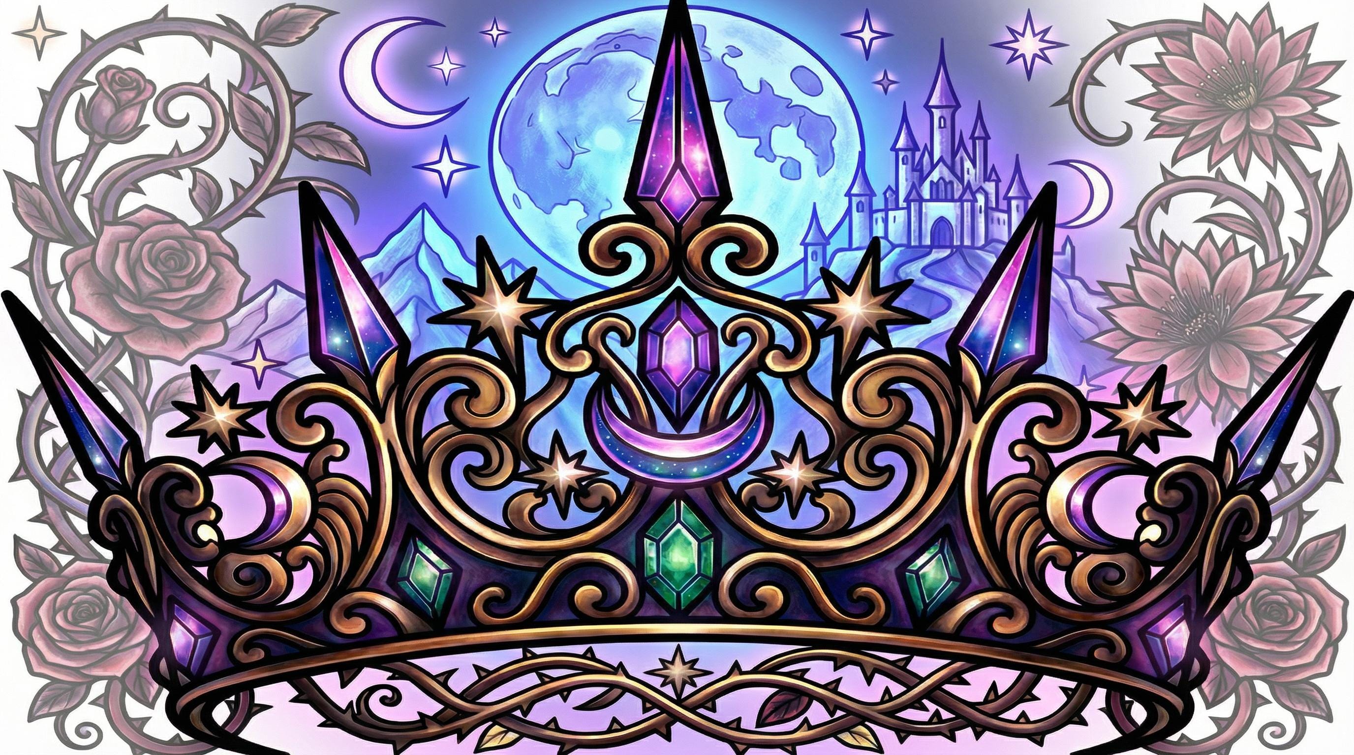60 Hand-Drawn Designs: Night Court, Dread Trove & Seasonal Courts (PDF) ACOTAR Inspired Coloring Book Bundle
