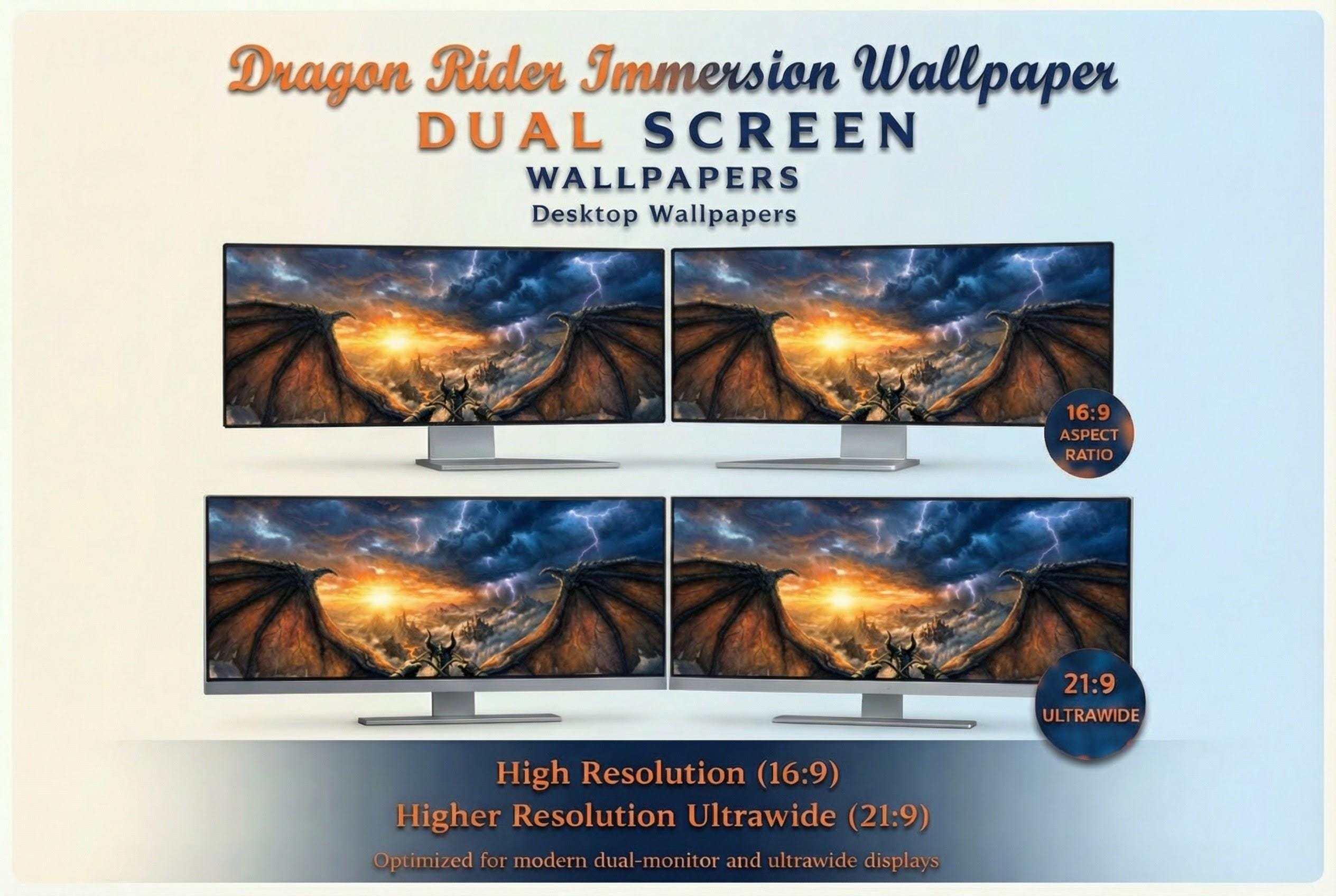 Dragon Rider Ultrawide Wallpaper | 4K War College (Digital Download)