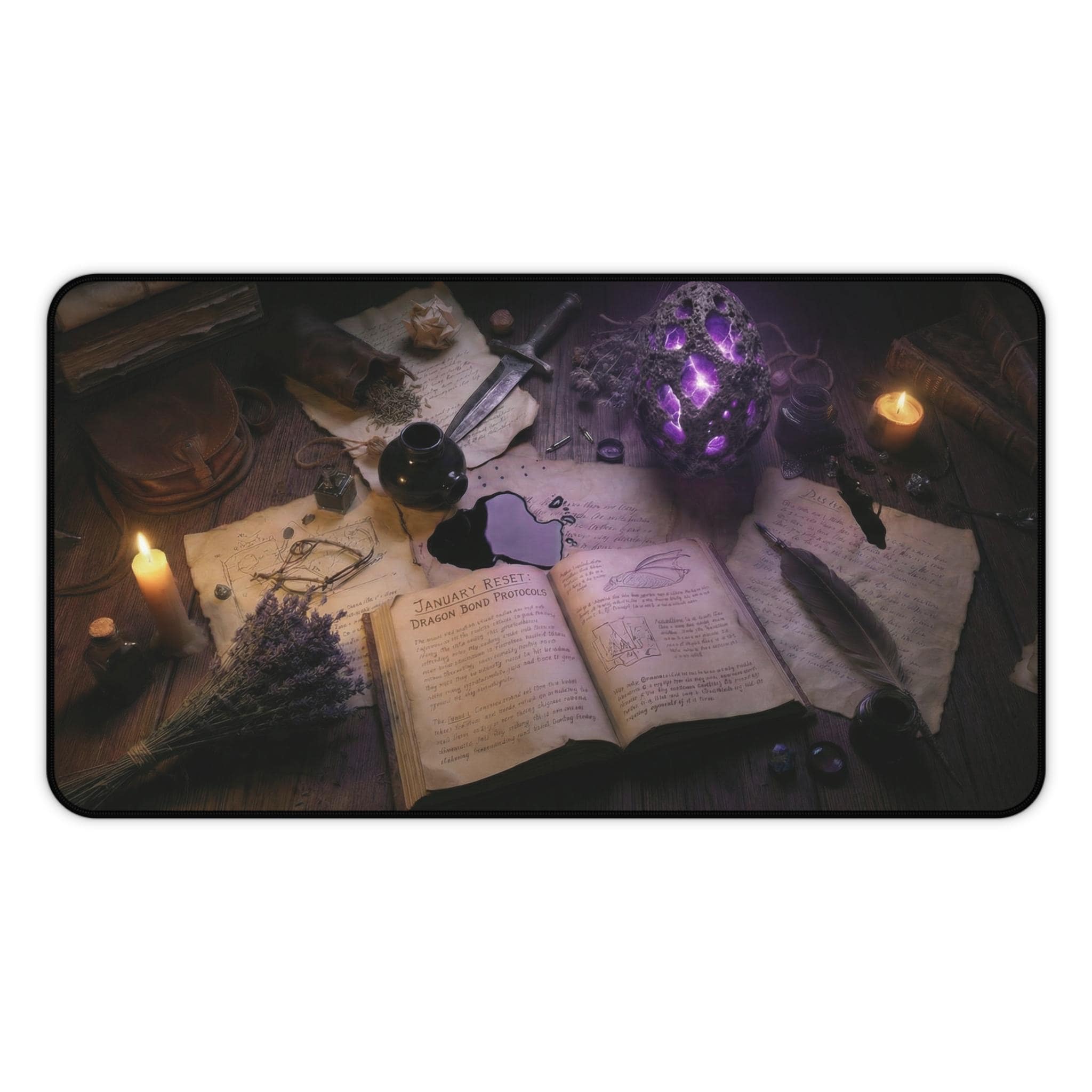 Mystic Ritual Workspace Desk Mat: Academia Spellbook Mouse Pad
