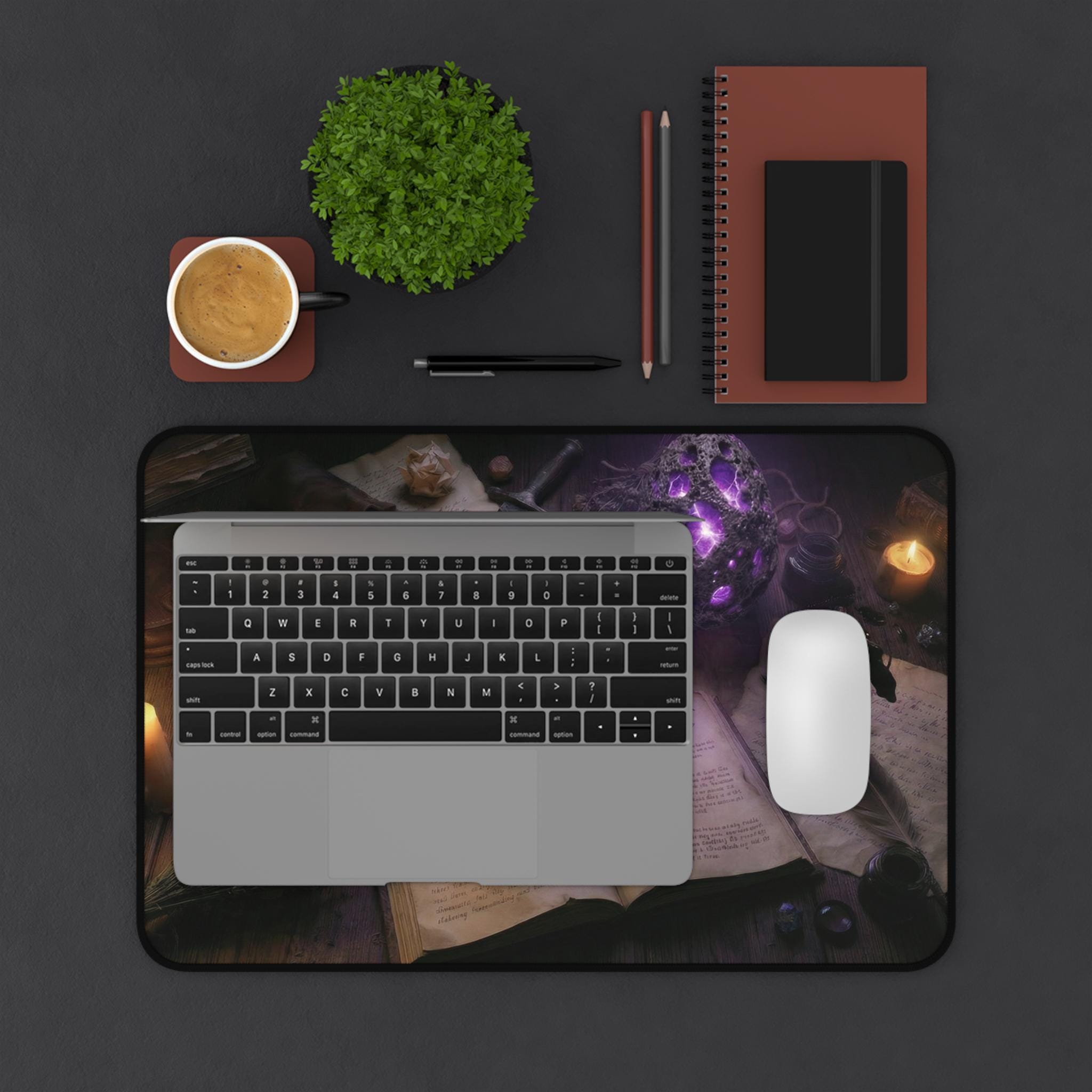 Mystic Ritual Workspace Desk Mat: Academia Spellbook Mouse Pad