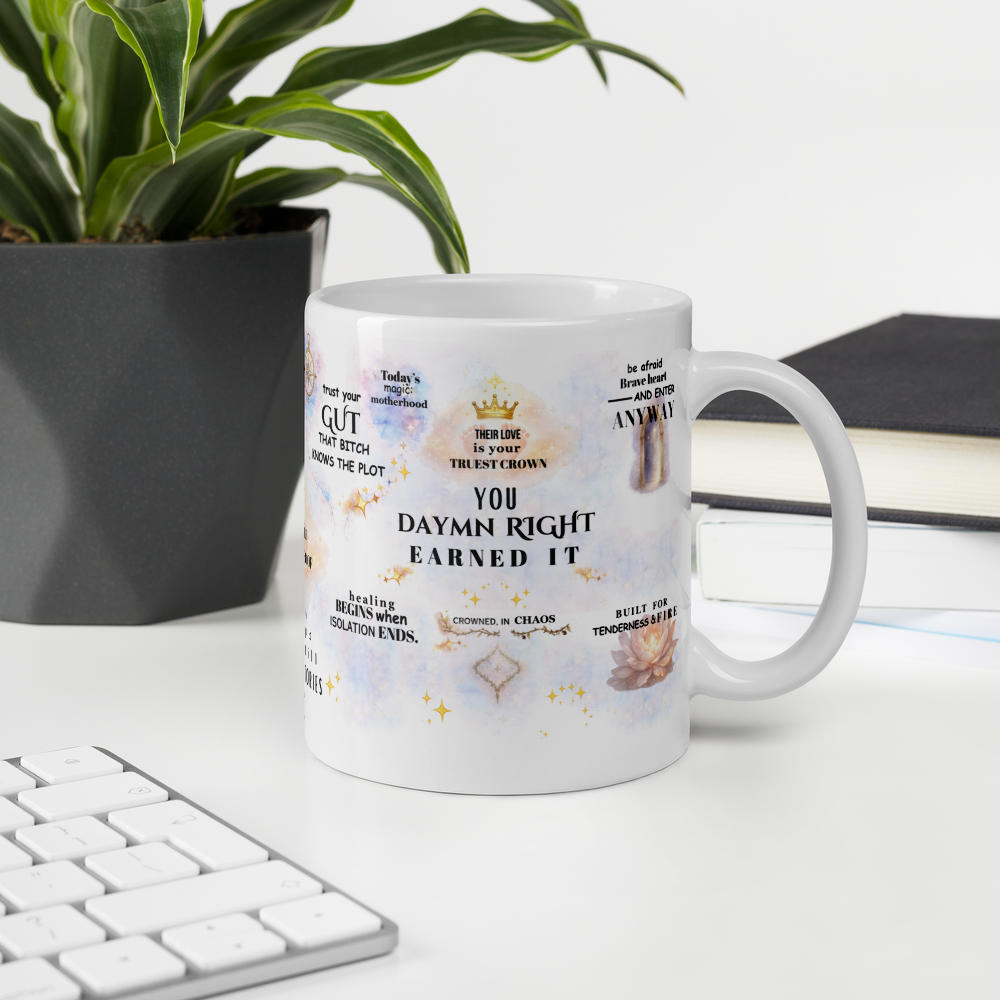 Inspire Inspiration Bookish Mom Mug, Romantasy Motherhood Coffee Cup, Reader Mom Gift, Fantasy Book Lover Mug, Mother’s Day Gift for Her